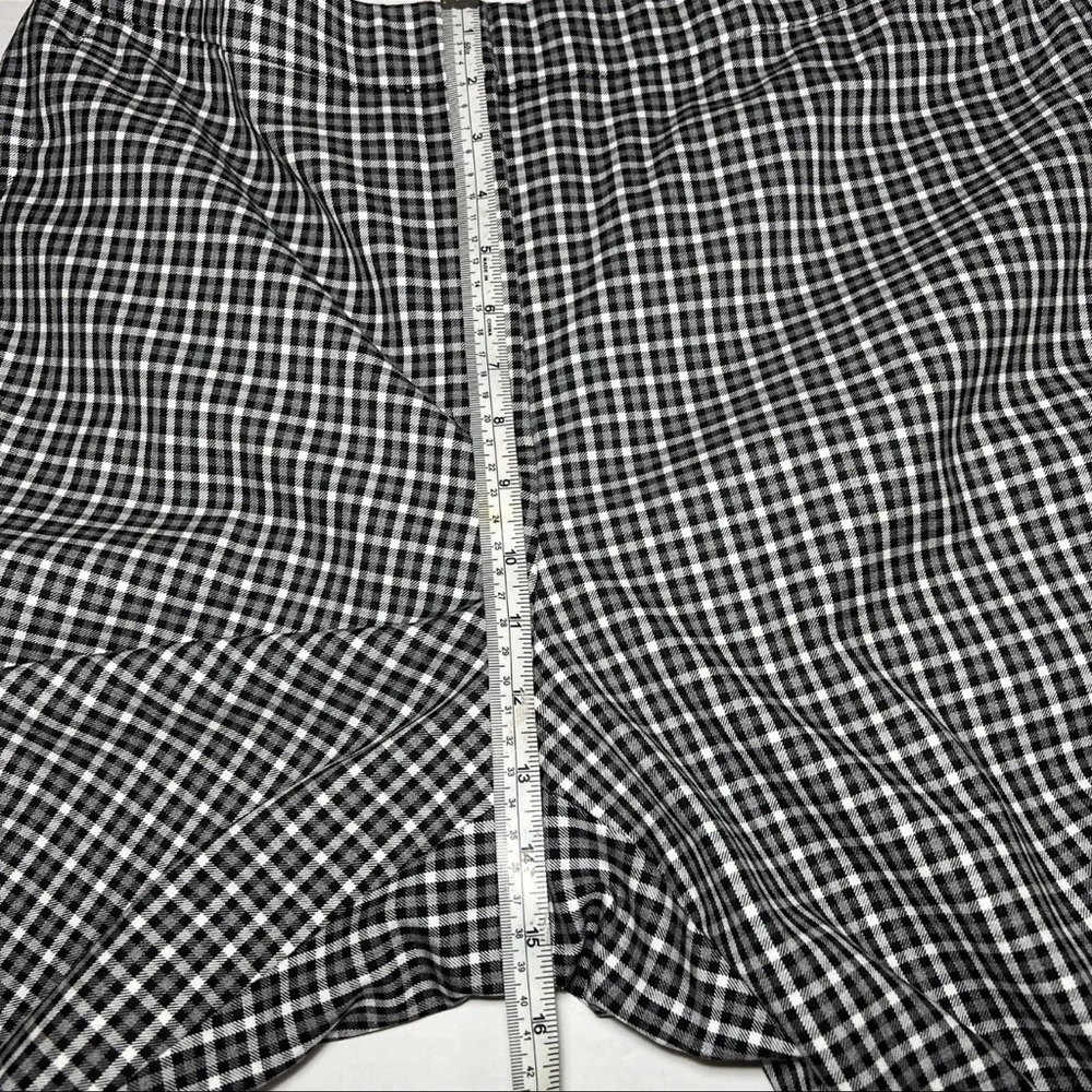 J. Crew Straight-leg Pant Plaid Elastic Waist in Black & White Size 16T Lined - Picture 10 of 14